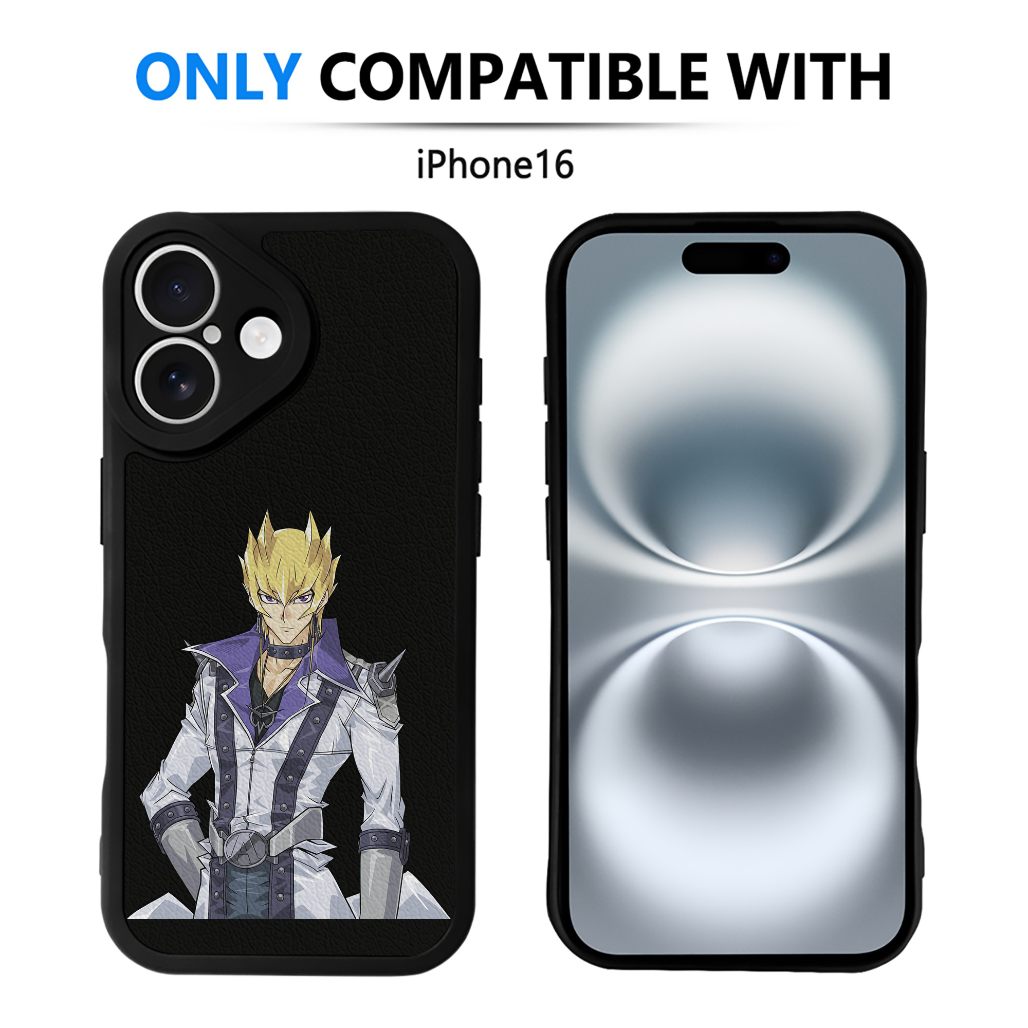 （画像用） 遊☆戯☆王 Yu-Gi-Oh! 【iPhone 16シリーズ対応】シリコンスマホケース（レザー調） 材質：シリコン
